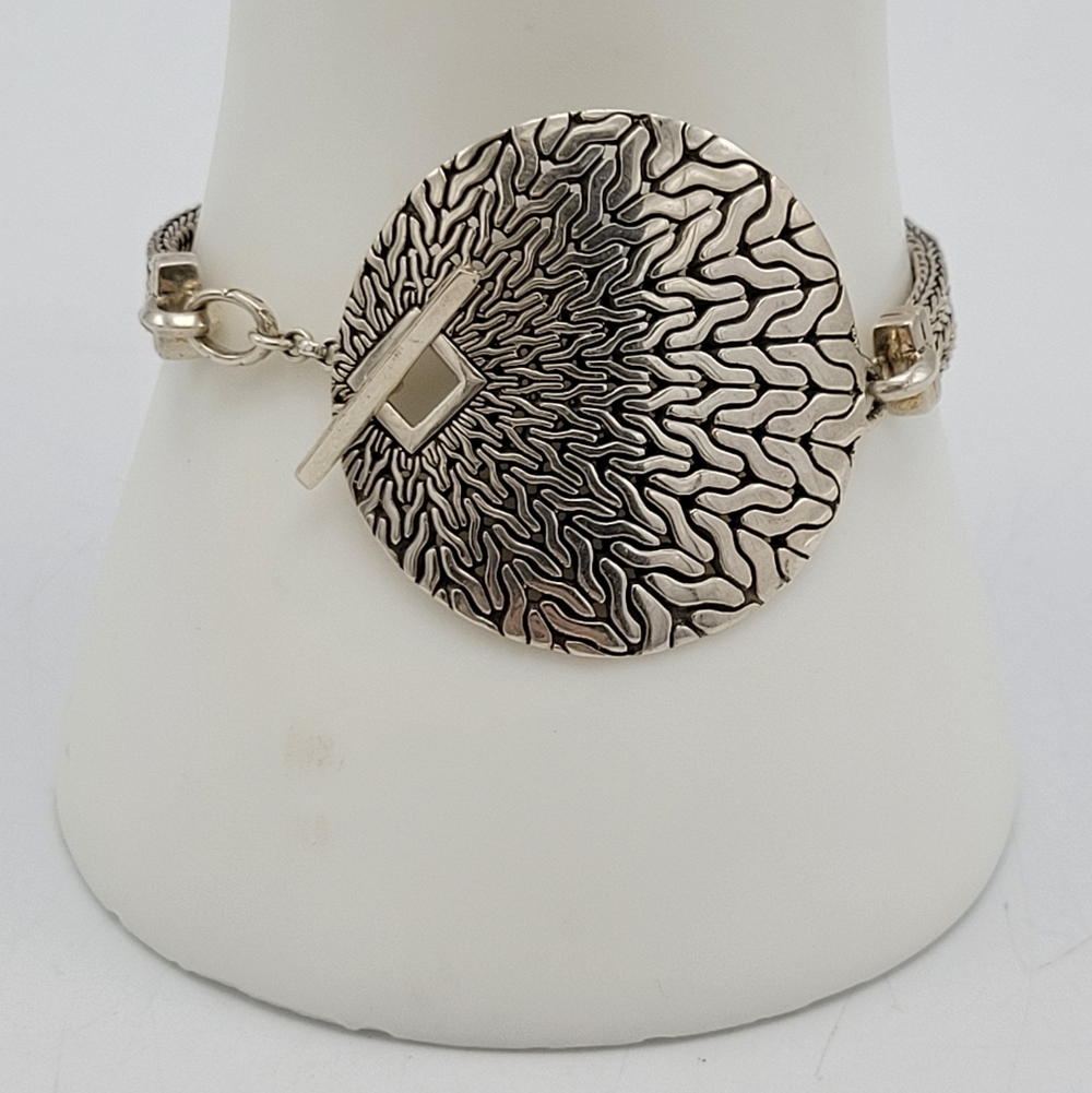 John Hardy Sterling Silver Dot Disc Toggle Bracelet